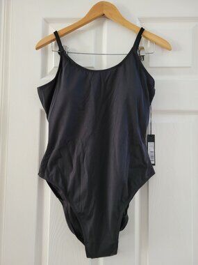 TA3 Womens Black Bathing Suit size 2XL Long Tic Tok Swim New Corset Cinch